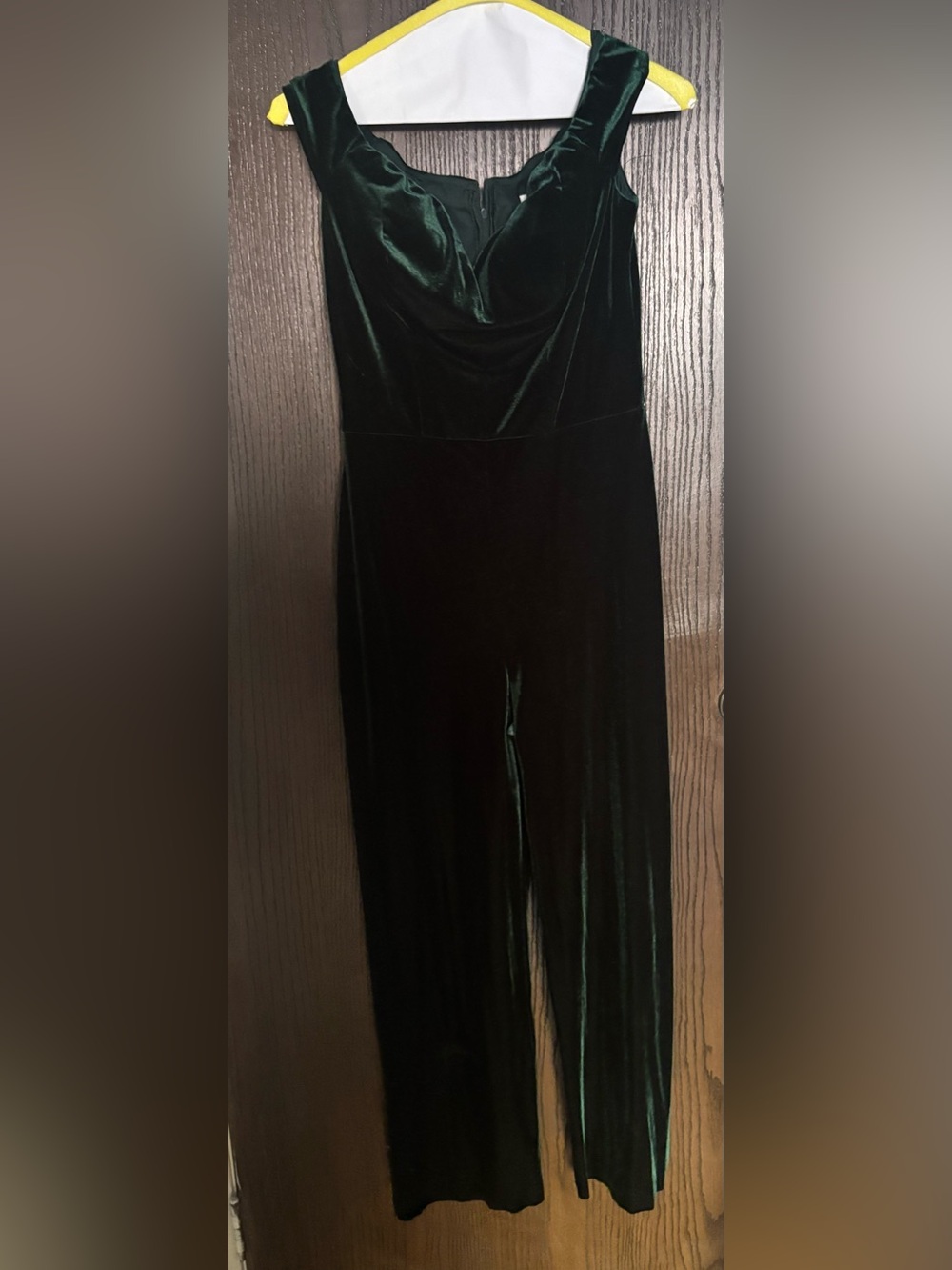 Emerald Velvet Sleeveless Jumpsuit